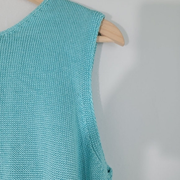 FIA ITALIA Baby Blue Y2K Knit Tank Top Women's Size M Scoop-neck - Picture 5 of 9